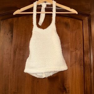 🤍 SKIMS Cream Fuzzy Halter Top 🤍